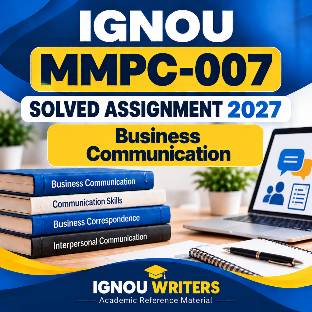 IGNOU MMPC-007 Solved Assignment 2027 – Business Environment